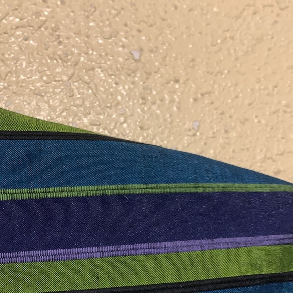 c.l.o.t.h.e.s Jacket Blazer XL Navy Blue Green Stripes 3/4 Sleeve Front Buttons - Picture 14 of 14